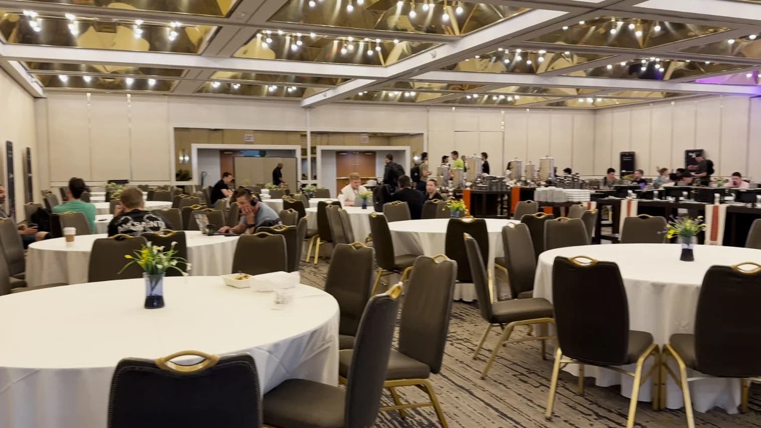The quieter ballroom area at React Miami