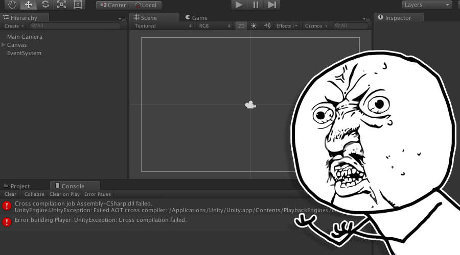 post cover image for Fixing Unity's Failed AOT cross compiler error