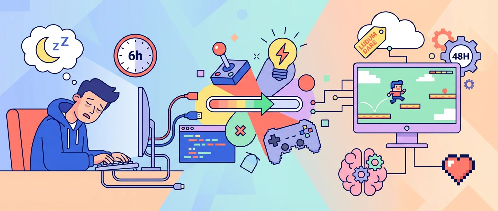 post cover image for Ludum Dare - Hour 6